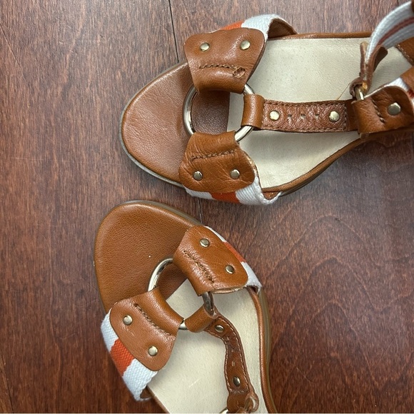 Michael Michael Kors Seaport T-Strap Brown and Orange Women's Heels, Size 8 - Picture 5 of 13
